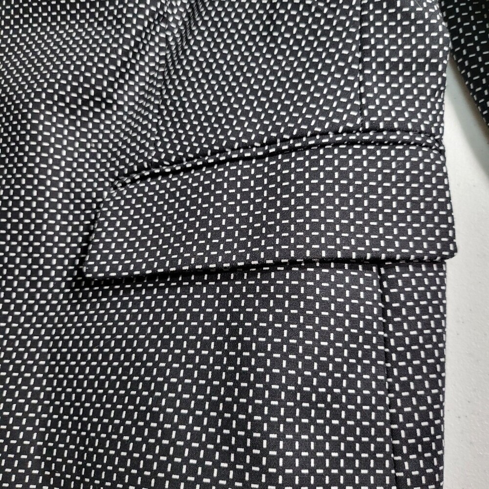 Liz Claiborne Career Blazer Black White Patterned One Button Jacket L - Picture 6 of 11